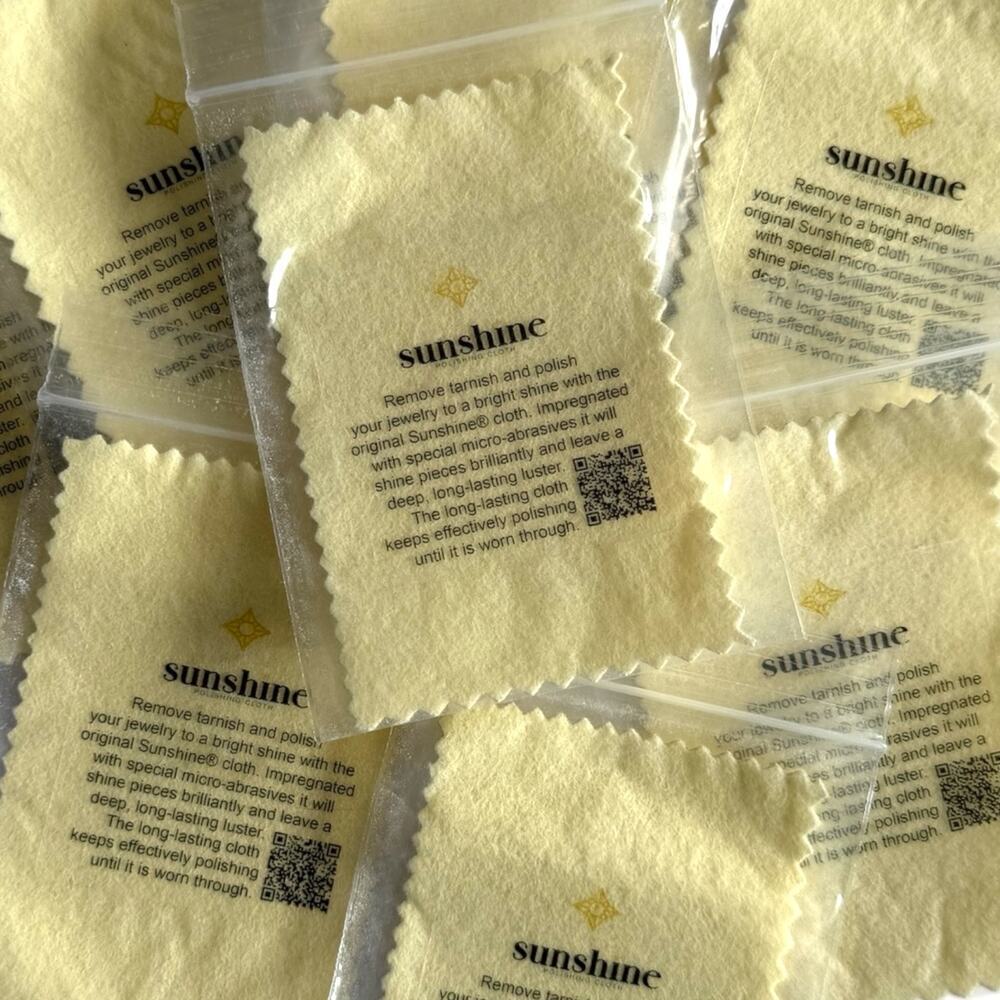 Sunshine Jewelry Polishing Cloth Yellow Small Sterling Silver Gold Brass Cleaner